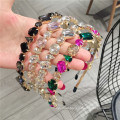 Rhinestone Gem Stone Headband Luxury Hair Accessories Korean Baroque Colorful Hairband Vintage for Women Girls Gift